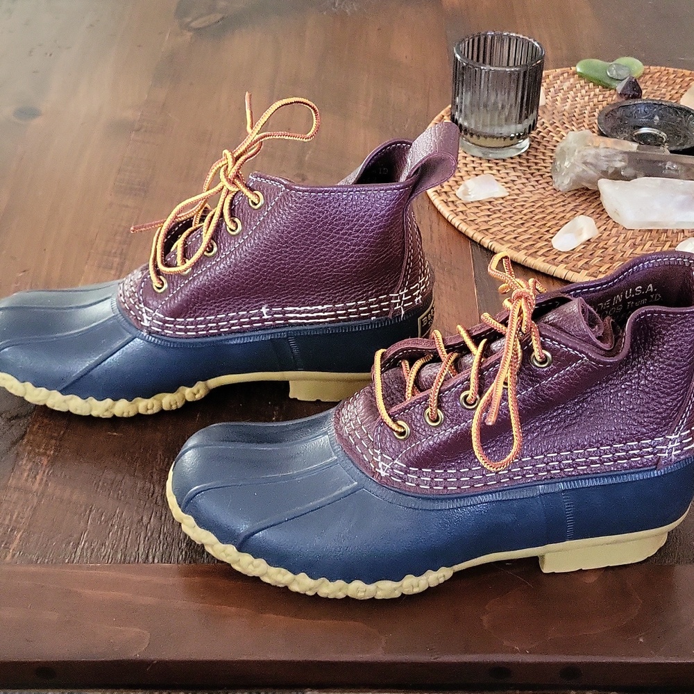 L.L. Bean 6" Bean Boots - Brown / Navy - 8M - Picture 2 of 8